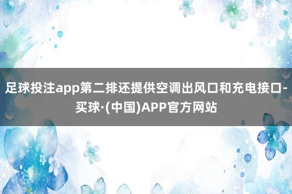 足球投注app第二排还提供空调出风口和充电接口-买球·(中国)APP官方网站