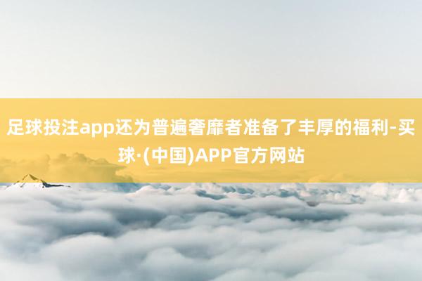 足球投注app还为普遍奢靡者准备了丰厚的福利-买球·(中国)APP官方网站