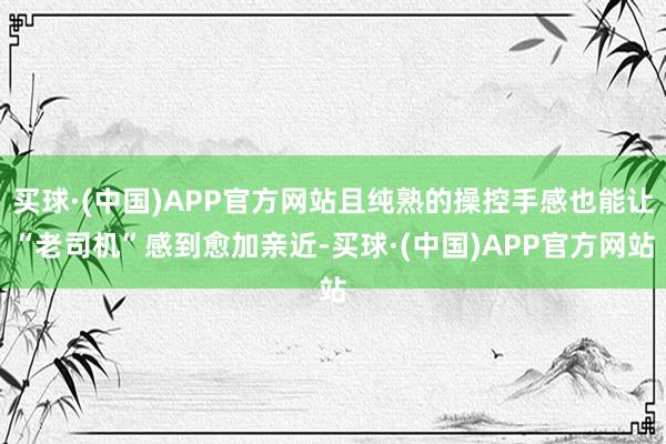 买球·(中国)APP官方网站且纯熟的操控手感也能让“老司机”感到愈加亲近-买球·(中国)APP官方网站