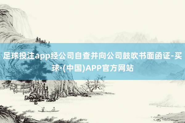 足球投注app经公司自查并向公司鼓吹书面函证-买球·(中国)APP官方网站