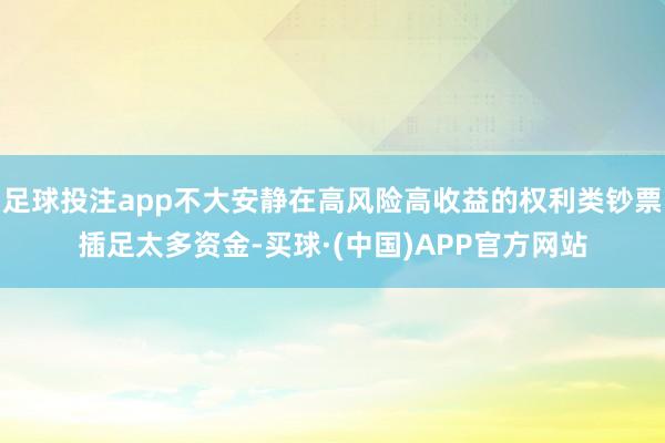 足球投注app不大安静在高风险高收益的权利类钞票插足太多资金-买球·(中国)APP官方网站