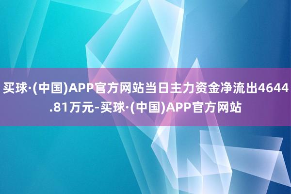 买球·(中国)APP官方网站当日主力资金净流出4644.81万元-买球·(中国)APP官方网站