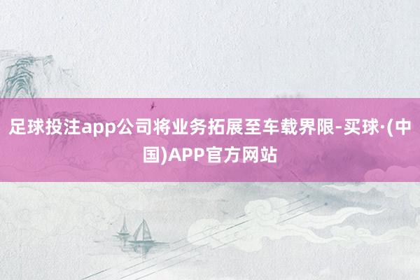 足球投注app公司将业务拓展至车载界限-买球·(中国)APP官方网站