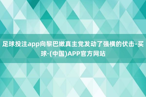 足球投注app向黎巴嫩真主党发动了强横的伏击-买球·(中国)APP官方网站