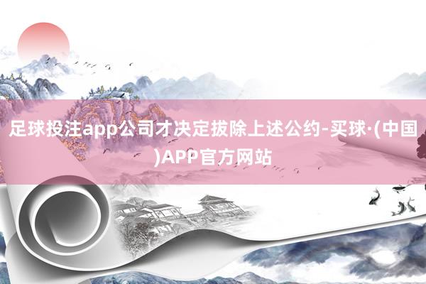 足球投注app公司才决定拔除上述公约-买球·(中国)APP官方网站