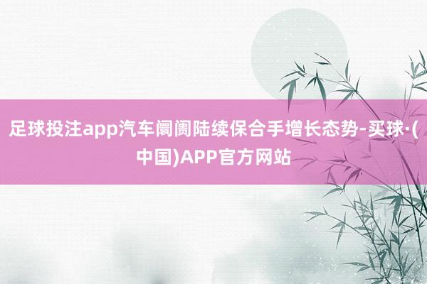 足球投注app汽车阛阓陆续保合手增长态势-买球·(中国)APP官方网站