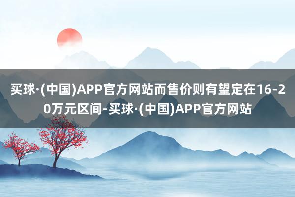 买球·(中国)APP官方网站而售价则有望定在16-20万元区间-买球·(中国)APP官方网站