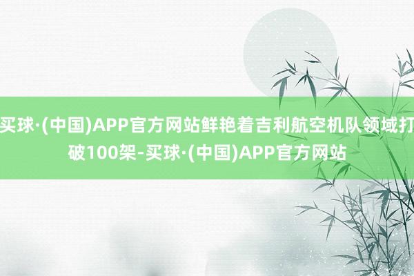 买球·(中国)APP官方网站鲜艳着吉利航空机队领域打破100架-买球·(中国)APP官方网站