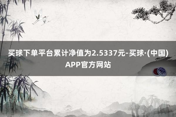 买球下单平台累计净值为2.5337元-买球·(中国)APP官方网站