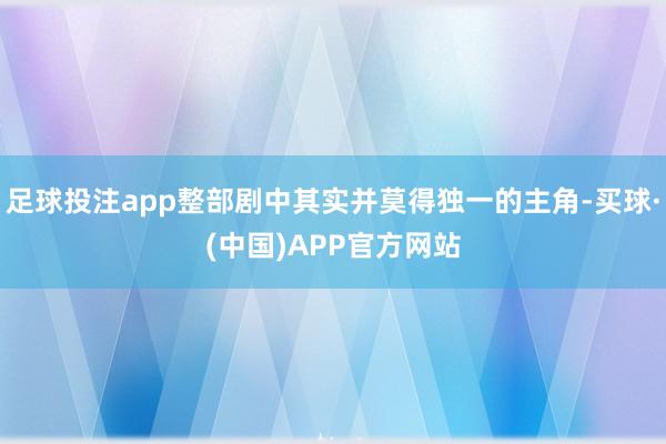 足球投注app整部剧中其实并莫得独一的主角-买球·(中国)APP官方网站