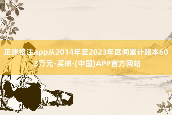 足球投注app从2014年至2023年区间累计赔本60.3万元-买球·(中国)APP官方网站