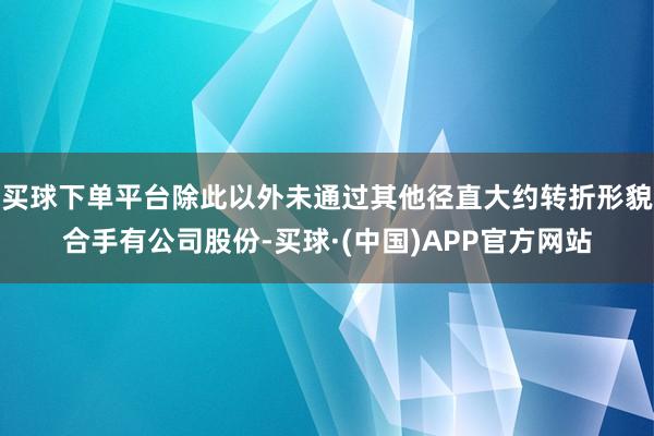 买球下单平台除此以外未通过其他径直大约转折形貌合手有公司股份-买球·(中国)APP官方网站