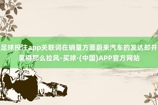 足球投注app关联词在销量方面蔚来汽车的发达却并莫得那么拉风-买球·(中国)APP官方网站