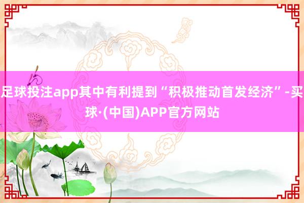 足球投注app其中有利提到“积极推动首发经济”-买球·(中国)APP官方网站