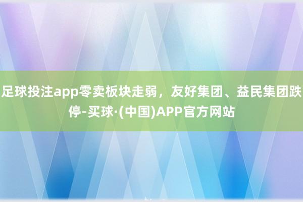 足球投注app零卖板块走弱，友好集团、益民集团跌停-买球·(中国)APP官方网站