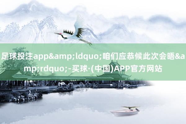 足球投注app&ldquo;咱们应恭候此次会晤&rdquo;-买球·(中国)APP官方网站